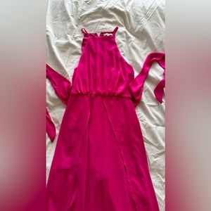 Super cute high neck hot pink dress